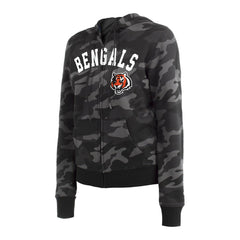 Cincinnati Bengals New Era Women's Camo Full-Zip Hoodie Black - NFL