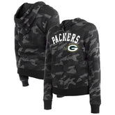 Green Bay Packers New Era Women's Camo Full-Zip Hoodie Black - NFL
