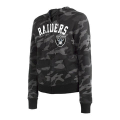 Las Vegas Raiders New Era Women's Camo Full-Zip Hoodie Black - NFL