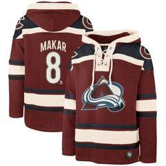 Cale Makar Colorado Avalanche - '47 Player Name & Number Lacer Pullover Hoodie Burgundy