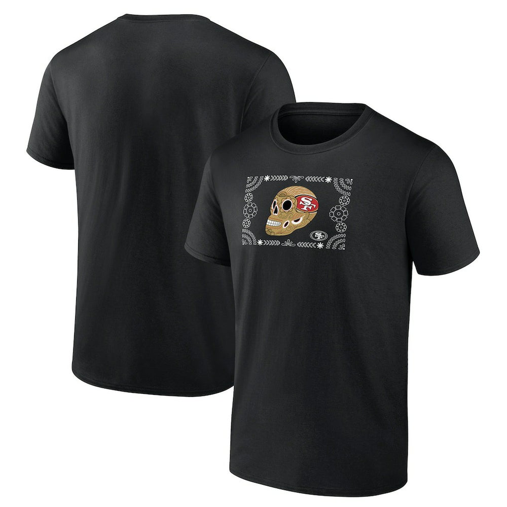 San Francisco 49ers Sugar Skull T-Shirt Black - NFL