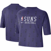 Nike - Phoenix Suns Women's Allover NBA Logo Boxy T-Shirt - Purple