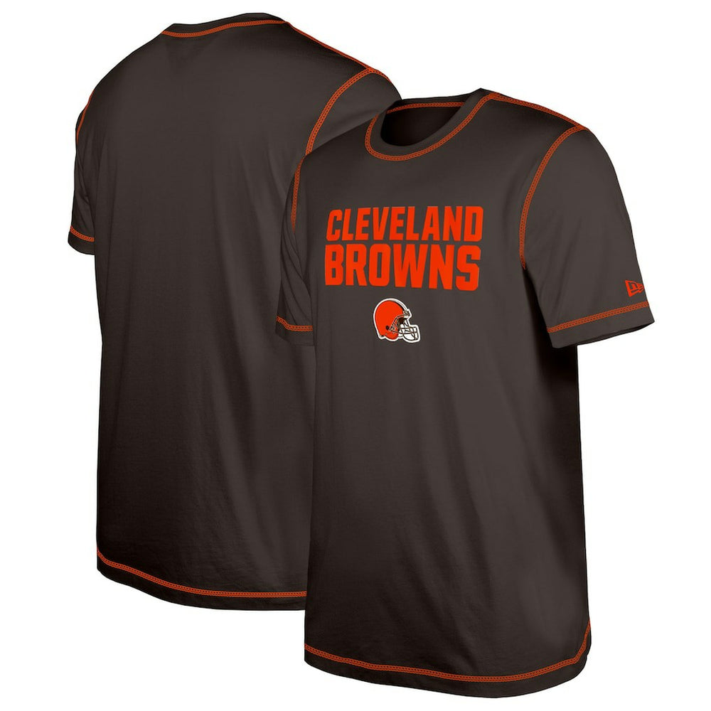 Cleveland Browns New Era Third Down Puff Print T-Shirt Brown - NFL