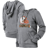 Cleveland Browns New Era Women's Floral Raglan Pullover Hoodie Gray - NFL