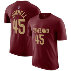 Nike - Donovan Mitchell Cleveland Cavaliers Icon 2022/23 Name & Number T-Shirt - Burgundy
