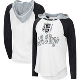 Los Angeles Kings - G-III 4Her by Carl Banks Women's MVP Raglan Lightweight Hooded T-Shirt White/Black