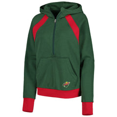 Minnesota Wild - Starter Women's Wishbone Half-Zip Hoodie Green