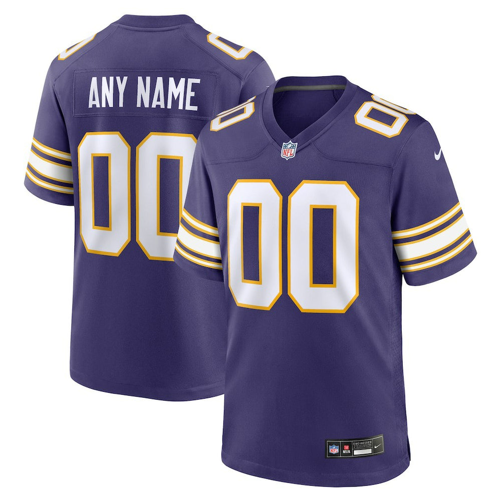 Minnesota Vikings Classic Custom Game Jersey Purple - Nike