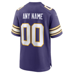 Minnesota Vikings Classic Custom Game Jersey Purple - Nike
