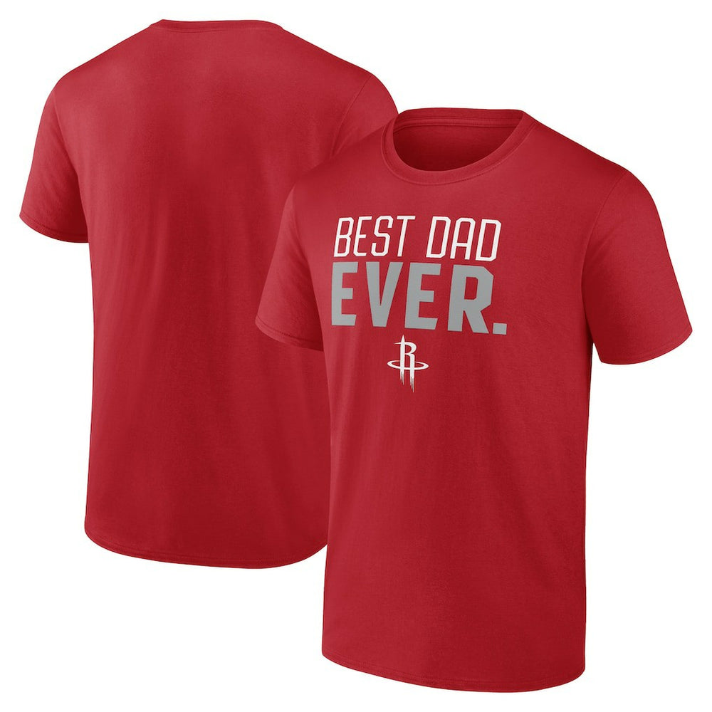 NBA - Houston Rockets Best Dad Ever Logo T-Shirt - Red