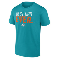 Miami Dolphins Best Dad Ever Team T-Shirt Aqua - NFL