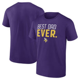 Minnesota Vikings Best Dad Ever Team T-Shirt Purple - NFL