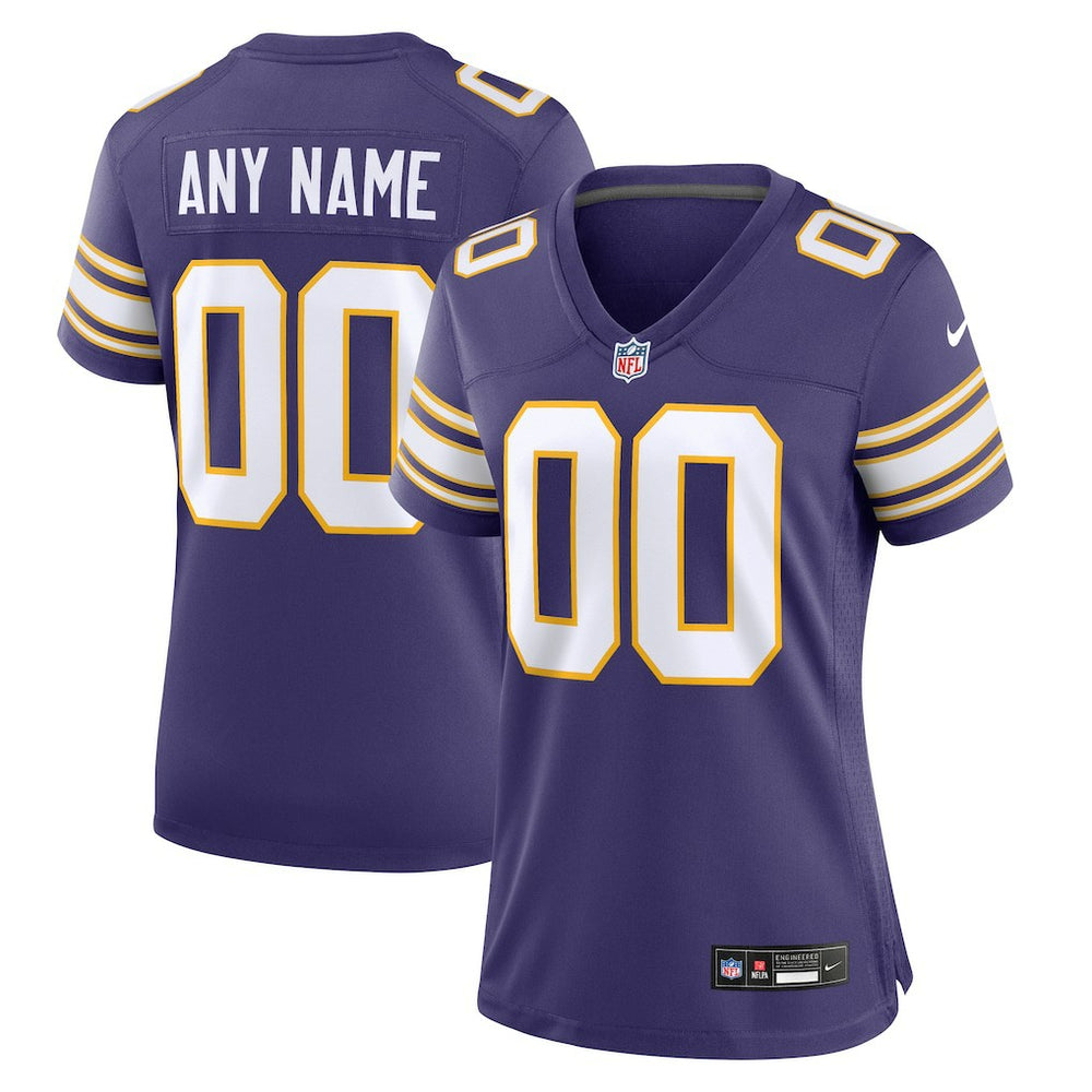 Minnesota Vikings Women's Classic Custom Game Jersey Purple - Nike