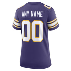 Minnesota Vikings Women's Classic Custom Game Jersey Purple - Nike