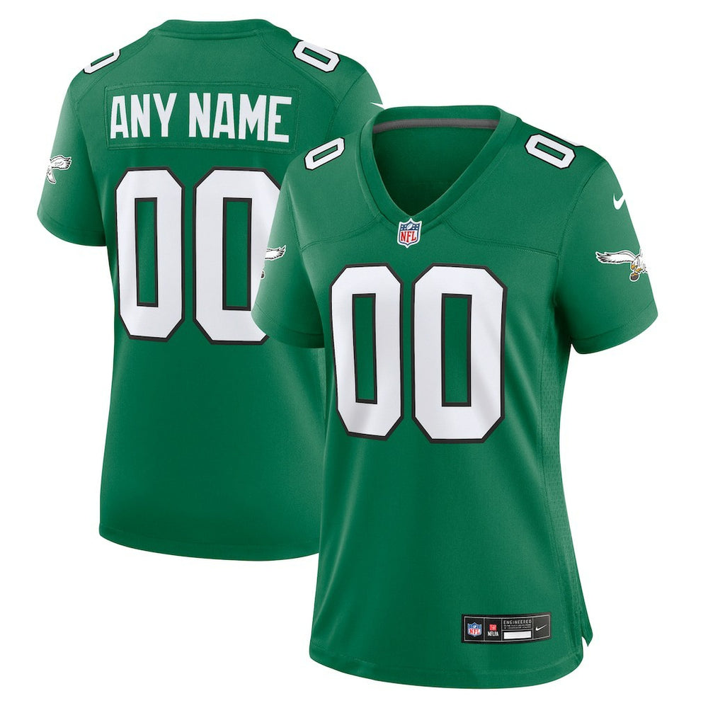 Philadelphia Eagles Women's Alternate Custom Game Jersey Kelly Green - Nike