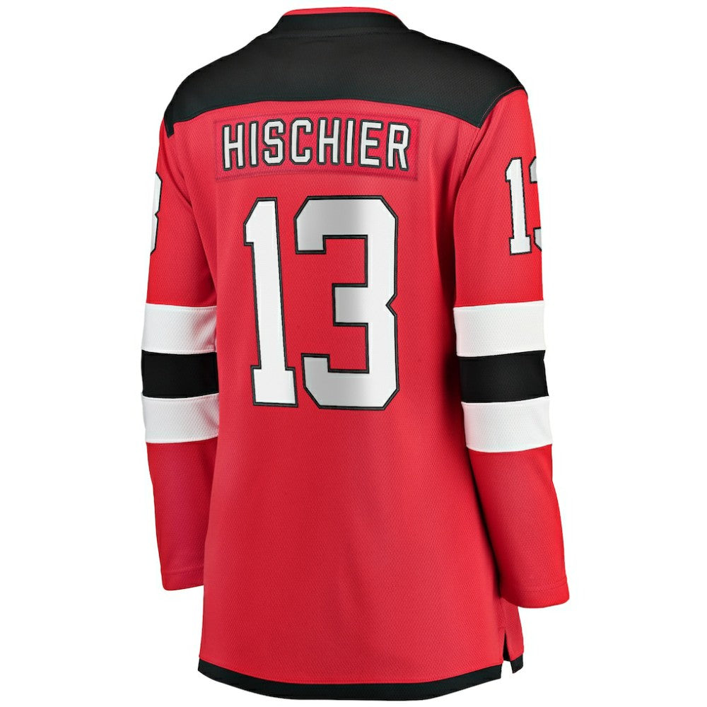 Nico Hischier New Jersey Devils Fanatics Women's Captain Patch Home Breakaway Jersey - Red | NHL Jerseys