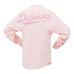 Miami Dolphins Women's Millennial Spirit Jersey T-Shirt Pink - Fanatics