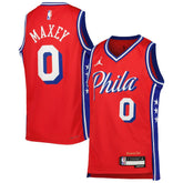 NBA - Tyrese Maxey Philadelphia 76ers Jordan Brand Youth Swingman Jersey - Statement Edition - Red