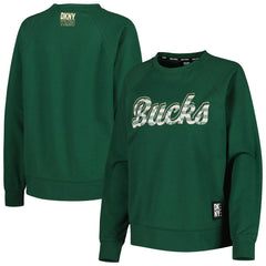 NBA - Milwaukee Bucks DKNY Sport Women's Regina Raglan Pullover Sweatshirt - Hunter Green