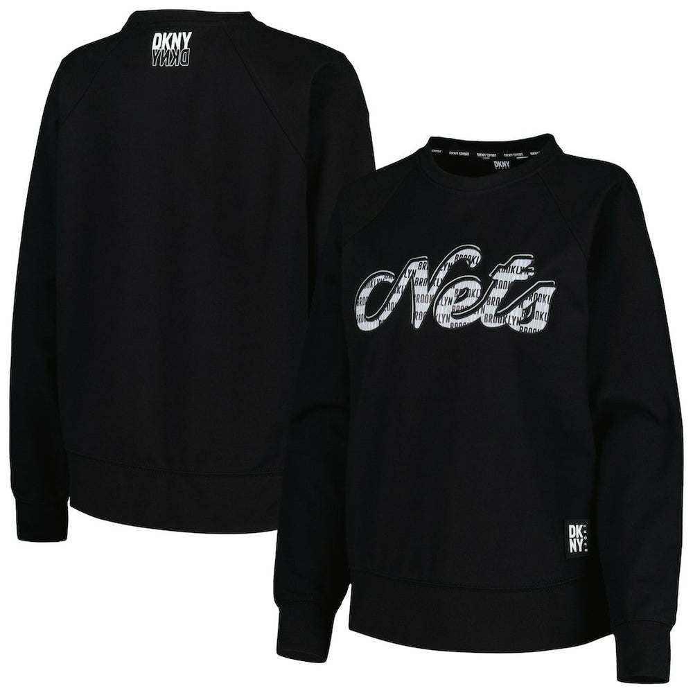 NBA - Brooklyn Nets DKNY Sport Women's Regina Raglan Pullover Sweatshirt - Black