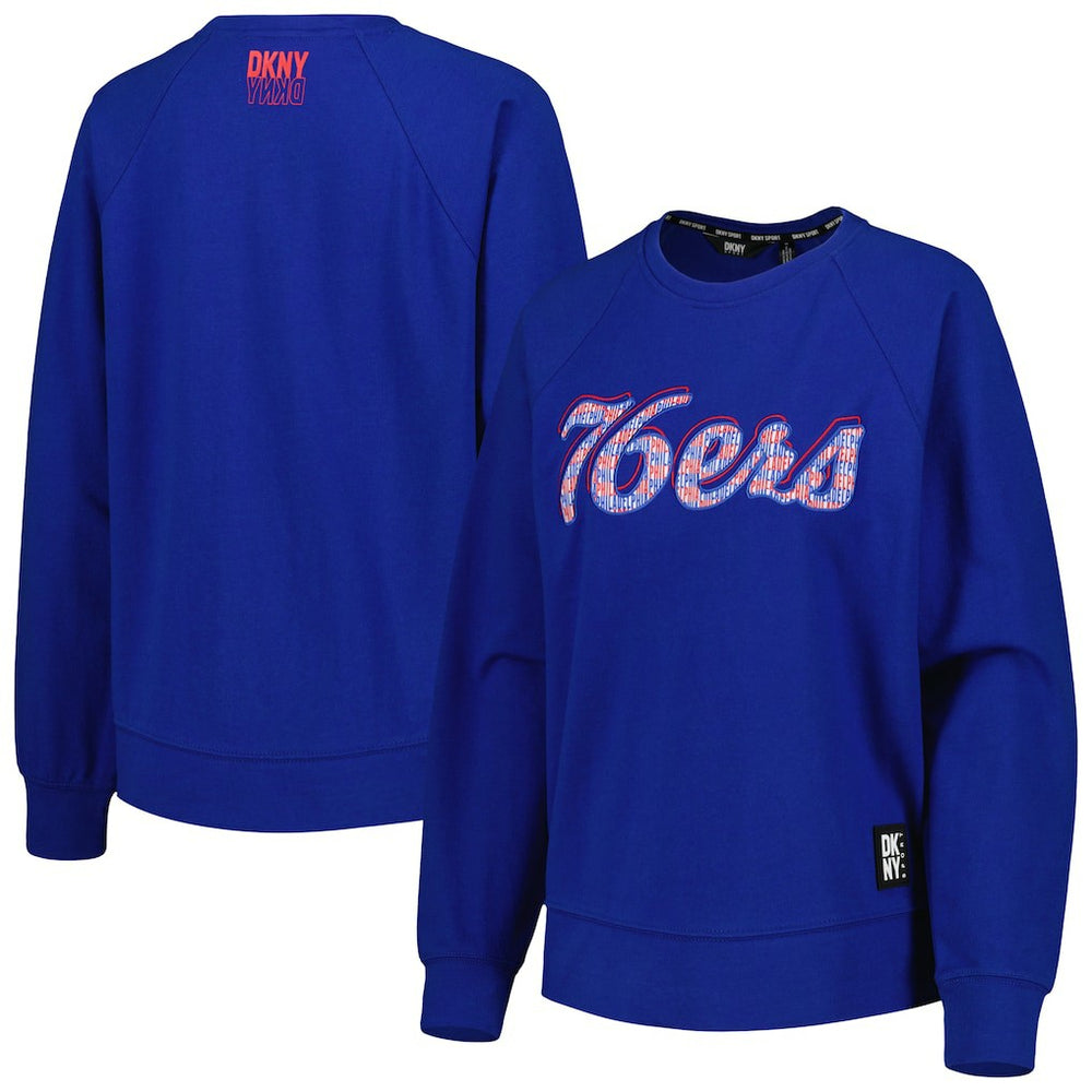 NBA - Philadelphia 76ers DKNY Sport Women's Regina Raglan Pullover Sweatshirt - Royal