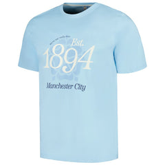 Manchester City Established Relaxed Fit T-Shirts - Sky Blue