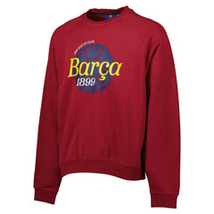 Barcelona Foundation Oversized Raglan Pullover Sweatshirt - Burgundy