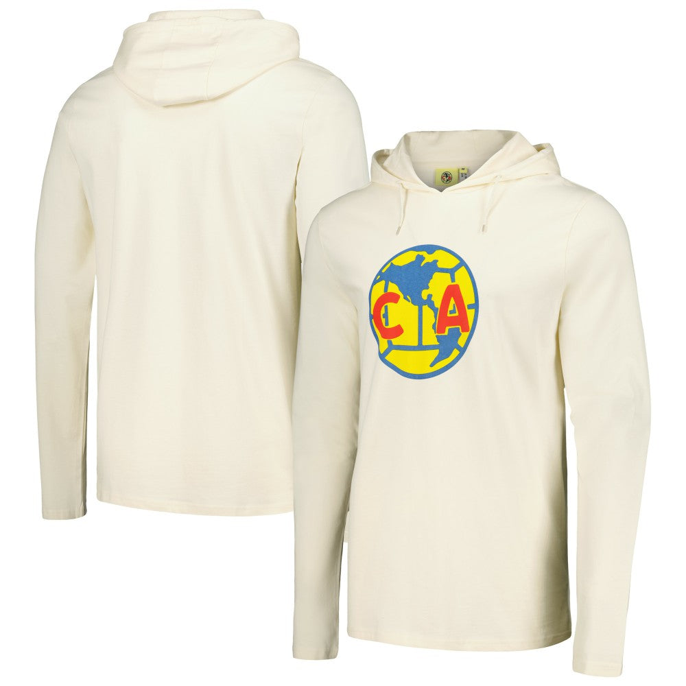 Club America Long Sleeve Hoodie T-Shirts - Cream
