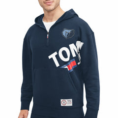 NBA - Memphis Grizzlies Tommy Jeans Bernard Half-Zip Hoodie - Navy