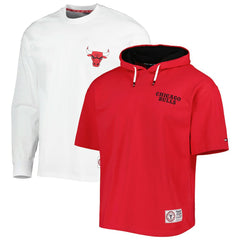 NBA - Chicago Bulls Tommy Jeans Matthew 2-In-1 T-Shirt & Hoodie Combo Set - Red/White
