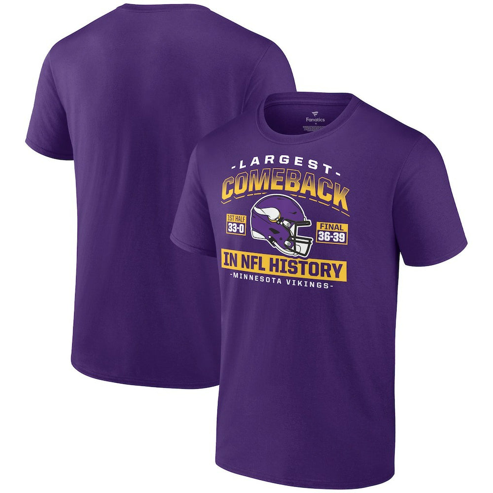 Minnesota Vikings Largest Comeback T-Shirt Purple - NFL