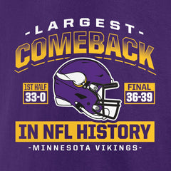 Minnesota Vikings Largest Comeback T-Shirt Purple - NFL