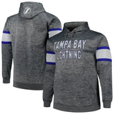 Tampa Bay Lightning - Big & Tall Stripe Pullover Hoodie Heather Charcoal