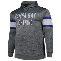 Tampa Bay Lightning - Big & Tall Stripe Pullover Hoodie Heather Charcoal