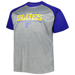 St. Louis Blues - Big & Tall Logo Raglan T-Shirt Heather Gray