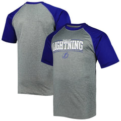Tampa Bay Lightning - Big & Tall Logo Raglan T-Shirt Heather Gray