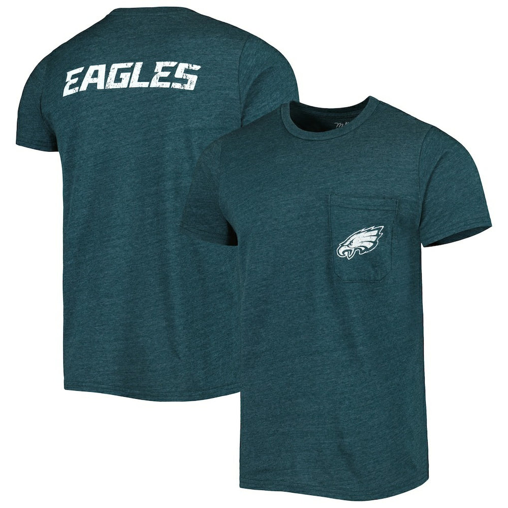 Philadelphia Eagles Majestic Threads Tri-Blend Pocket T-Shirt Midnight Green - NFL