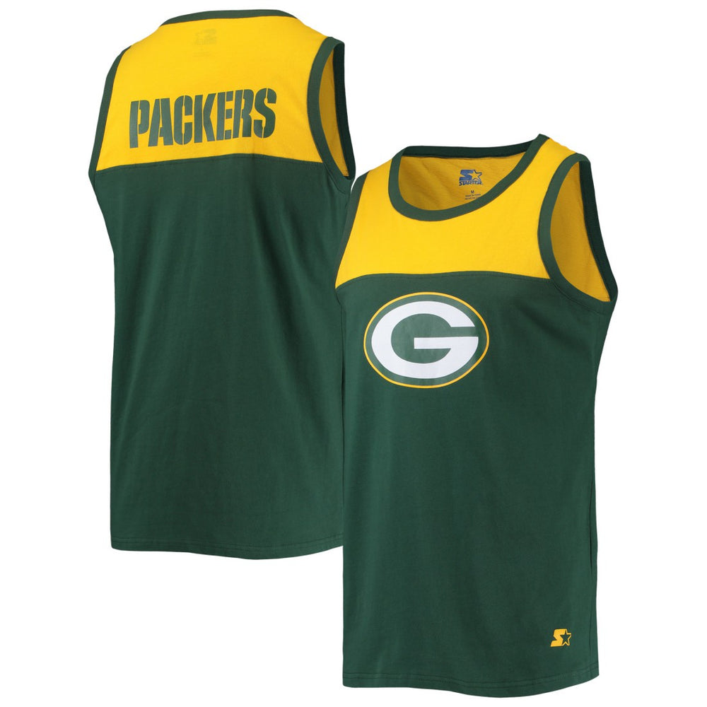 Green Bay Packers Starter Logo Touchdown Fashion Tank Top Green/Gold - NFL