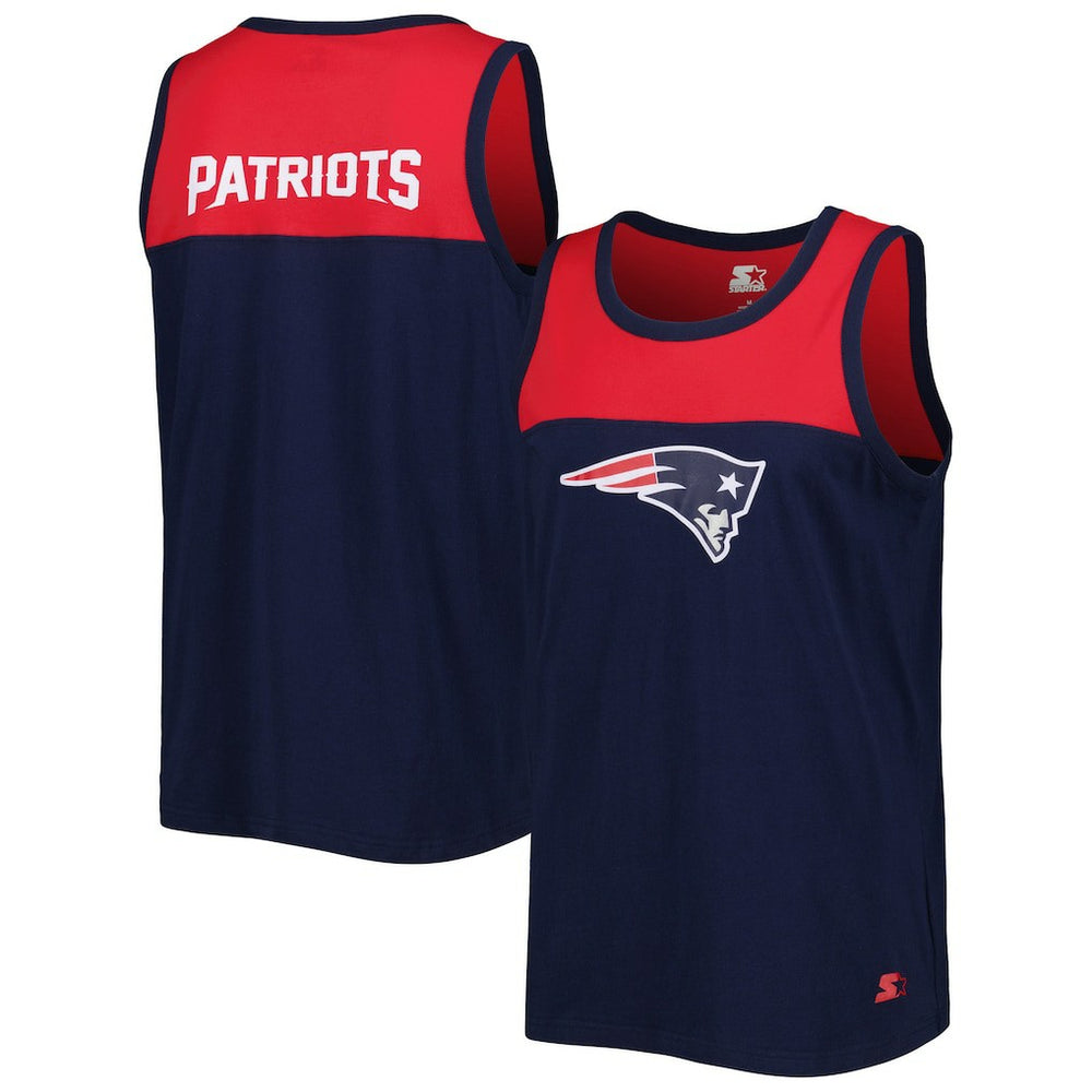 New England Patriots Starter Logo Touchdown Fashion Tank Top Navy/Red - NFL