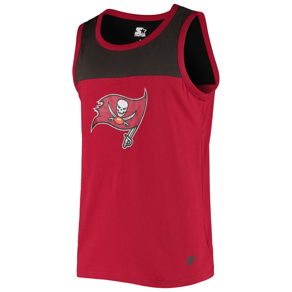Tampa Bay Buccaneers Starter Logo Touchdown Fashion Tank Top Red/Pewter - NFL