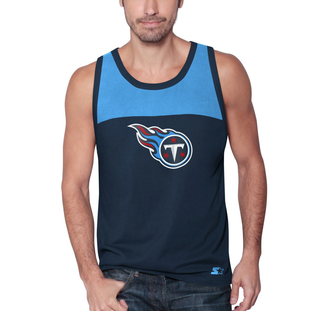 Tennessee Titans Starter Logo Touchdown Fashion Tank Top Navy/Light Blue - NFL