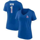 Los Angeles Dodgers Women's Team Logo Mother's Day V-Neck T-Shirt Clearance