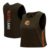 Cleveland Browns Pro Standard Women's Ombre Wordmark Classic Cropped Tank Top Brown - NFL