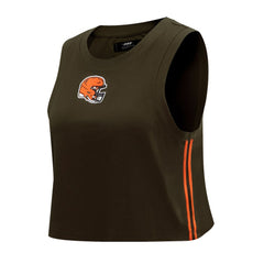 Cleveland Browns Pro Standard Women's Ombre Wordmark Classic Cropped Tank Top Brown - NFL
