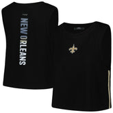 New Orleans Saints Pro Standard Women's Ombre Wordmark Classic Cropped Tank Top Black - NFL