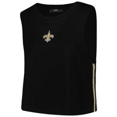 New Orleans Saints Pro Standard Women's Ombre Wordmark Classic Cropped Tank Top Black - NFL