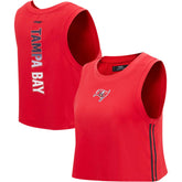 Tampa Bay Buccaneers Pro Standard Women's Ombre Wordmark Classic Cropped Tank Top Red - NFL