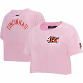 Cincinnati Bengals Pro Standard Women's Cropped Boxy T-Shirt Pink - NFL
