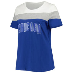 Chicago Cubs Women's Plus Size Colorblock T-Shirt Clearance