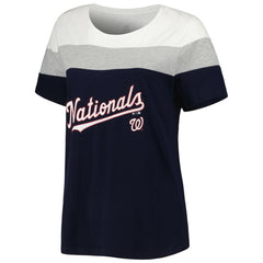 Washington Nationals Women's Plus Size Colorblock T-Shirt Clearance